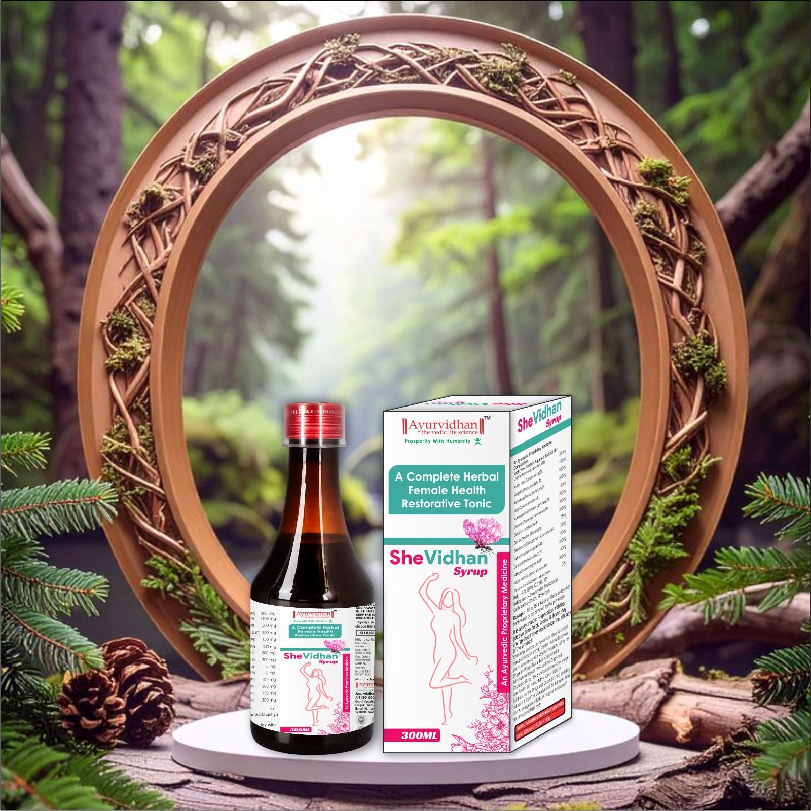 Shevidhan Uterine Tonic Syrup (300ml) | Ayurvedic Blood Purifier & Pelvic Support