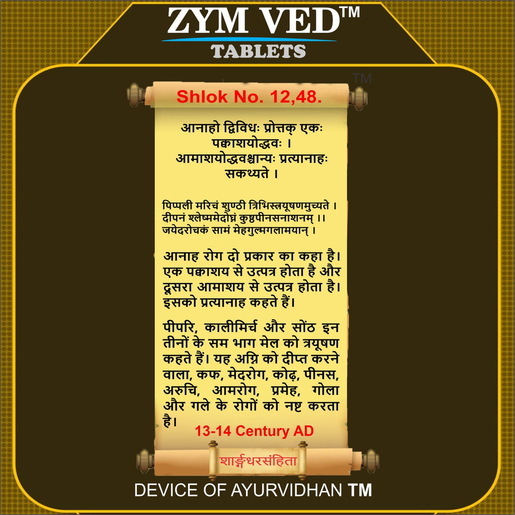 ZYM VED™ Ayurvedic Digestive Enzyme Tablet | Natural Digestive Support