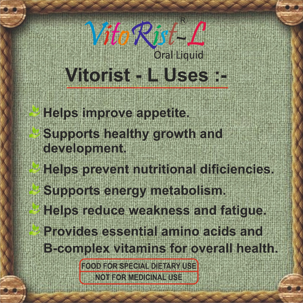 VitoRist-L Oral Liquid 220ml with L-Lysine & Vitamin B Complex