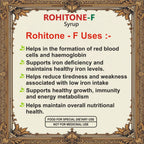 ROHITONE-F Syrup 200ml with Iron, Folic Acid, Zinc & Vitamin B Complex