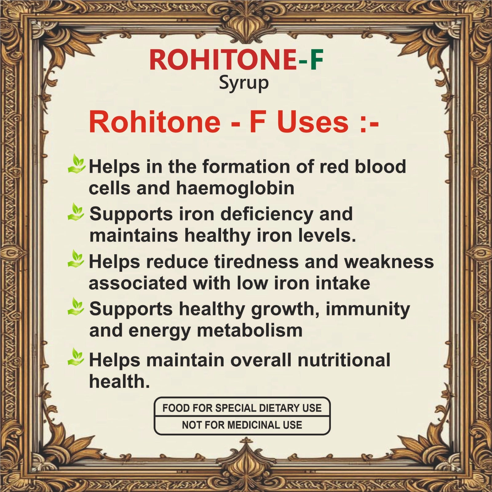 ROHITONE-F Syrup 200ml with Iron, Folic Acid, Zinc & Vitamin B Complex