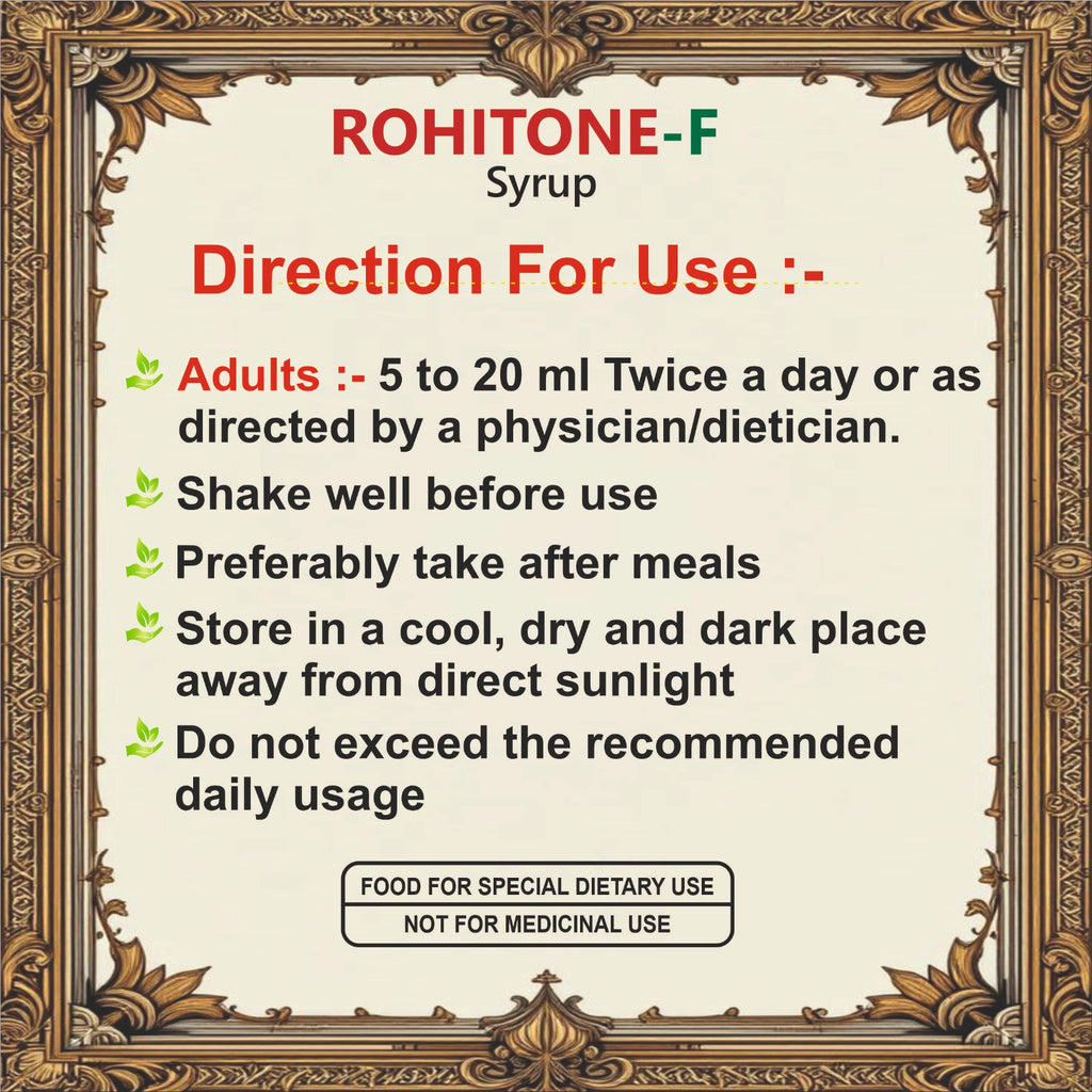 ROHITONE-F Syrup 200ml with Iron, Folic Acid, Zinc & Vitamin B Complex