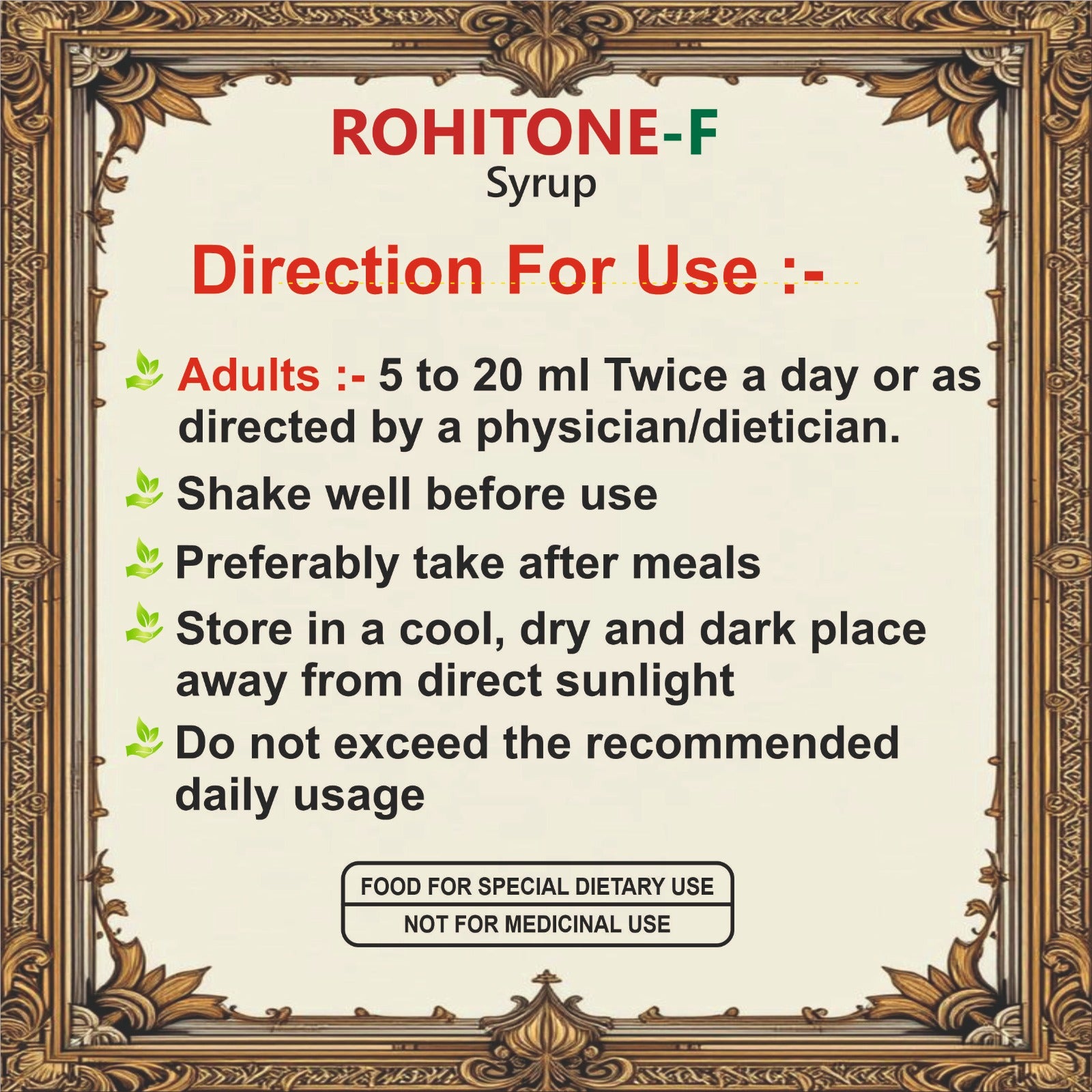 ROHITONE-F Syrup 200ml with Iron, Folic Acid, Zinc & Vitamin B Complex