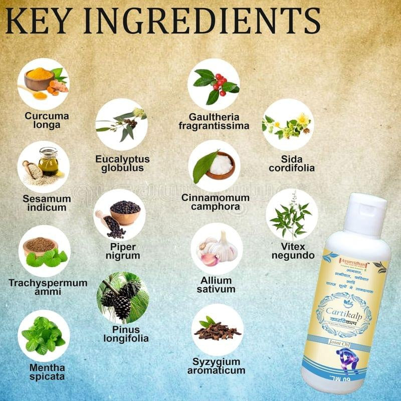 Cartikalp Joint Oil Ayurvedic herbal ingredients